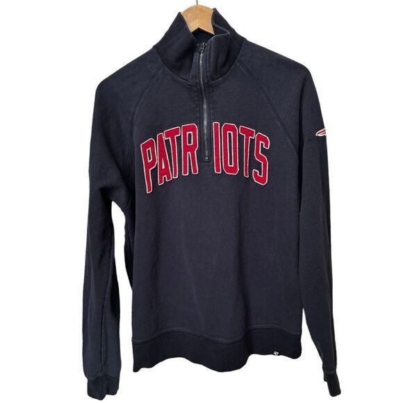 47 Brand New England Patriots Harris Scrimage Pullover Half Zip Hoodie. Medium. - Picture 2 of 10